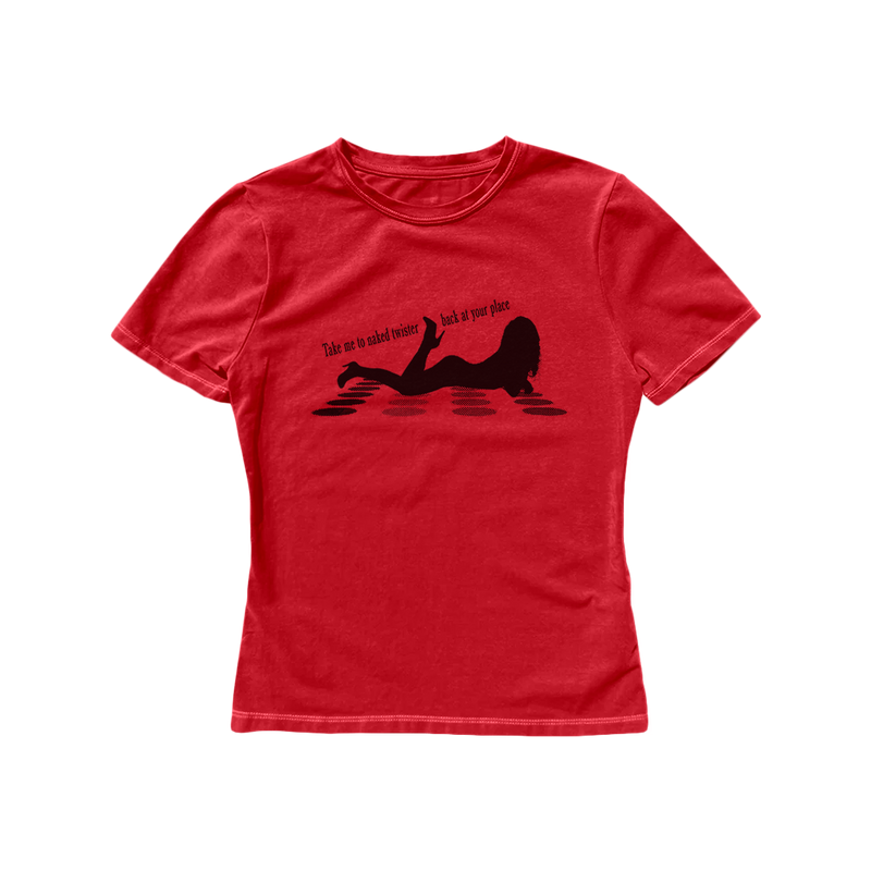 Naked Twister Red Baby Tee