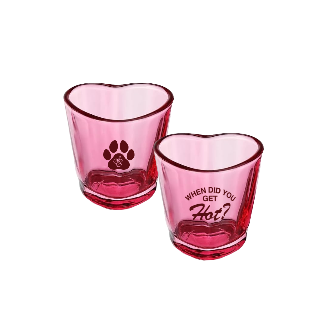 When Did You Get Hot? Heart Shot Glass